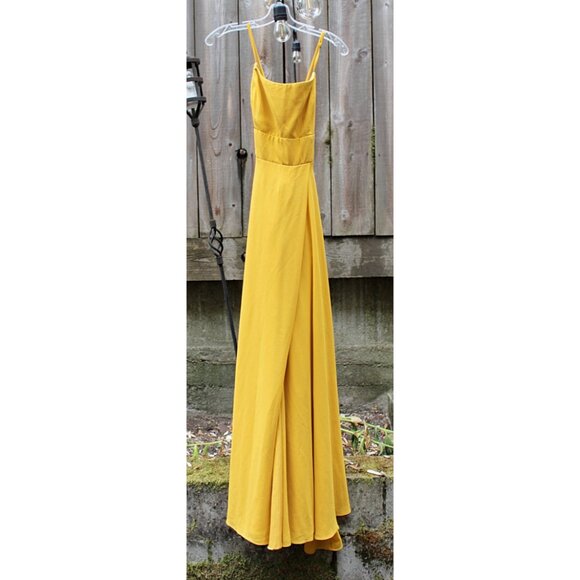 New w/Tags - Lulu’s Dreamy Romance Backless Maxi Dress in Mustard, size XL - Picture 8 of 13